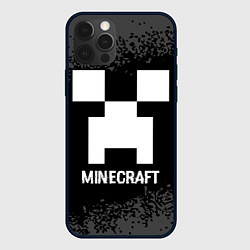 Чехол iPhone 12 Pro Max Minecraft glitch на темном фоне