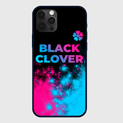 Чехол iPhone 12 Pro Max Black Clover - neon gradient: символ сверху