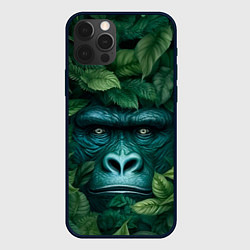Чехол iPhone 12 Pro Max Горилла в кустах джунгли