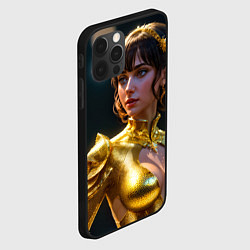 Чехол для iPhone 12 Pro Max Девушка в золотом чешуйчатом костюме, цвет: 3D-черный — фото 2