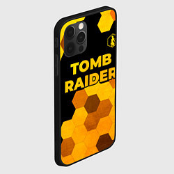 Чехол для iPhone 12 Pro Max Tomb Raider - gold gradient: символ сверху, цвет: 3D-черный — фото 2