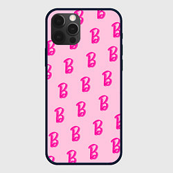 Чехол для iPhone 12 Pro Max Барби паттерн буква B, цвет: 3D-черный