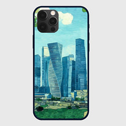 Чехол для iPhone 12 Pro Max Москва-сити Ван Гог, цвет: 3D-черный