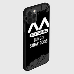 Чехол для iPhone 12 Pro Max Bungo Stray Dogs glitch на темном фоне, цвет: 3D-черный — фото 2