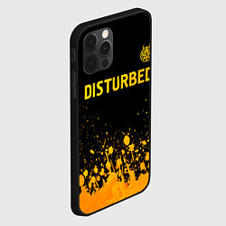 Чехол для iPhone 12 Pro Max Disturbed - gold gradient: символ сверху, цвет: 3D-черный — фото 2