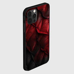 Чехол для iPhone 12 Pro Max Black red texture, цвет: 3D-черный — фото 2