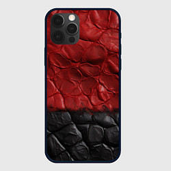 Чехол iPhone 12 Pro Max Черная красная текстура