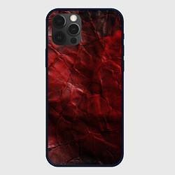 Чехол для iPhone 12 Pro Max Текстура красная кожа, цвет: 3D-черный