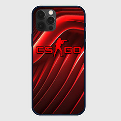 Чехол iPhone 12 Pro Max CS GO red abstract