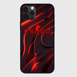 Чехол iPhone 12 Pro Max CSGO red abstract