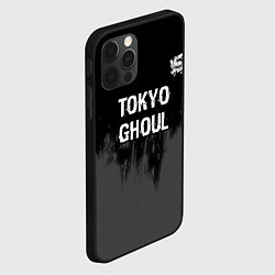 Чехол для iPhone 12 Pro Max Tokyo Ghoul glitch на темном фоне: символ сверху, цвет: 3D-черный — фото 2