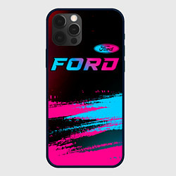 Чехол iPhone 12 Pro Max Ford - neon gradient: символ сверху