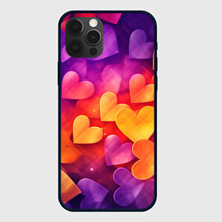 Чехол iPhone 12 Pro Max Разноцветные сердечки