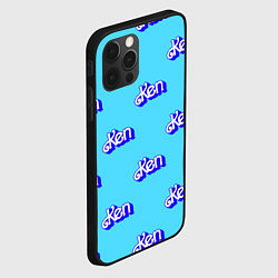 Чехол для iPhone 12 Pro Max Синий логотип Кен - паттерн, цвет: 3D-черный — фото 2