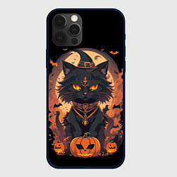 Чехол iPhone 12 Pro Max Черный кот в хеллоуине