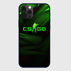 Чехол для iPhone 12 Pro Max CS GO green logo, цвет: 3D-черный