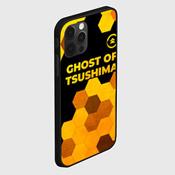 Чехол для iPhone 12 Pro Max Ghost of Tsushima - gold gradient: символ сверху, цвет: 3D-черный — фото 2