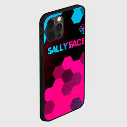 Чехол для iPhone 12 Pro Max Sally Face - neon gradient: символ сверху, цвет: 3D-черный — фото 2