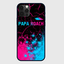 Чехол iPhone 12 Pro Max Papa Roach - neon gradient: символ сверху