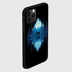 Чехол для iPhone 12 Pro Max Олень в ночном лесу, цвет: 3D-черный — фото 2