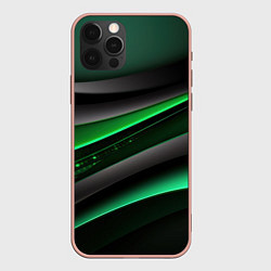 Чехол iPhone 12 Pro Max Black green line