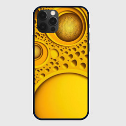 Чехол для iPhone 12 Pro Max Желтая объемная текстура, цвет: 3D-черный