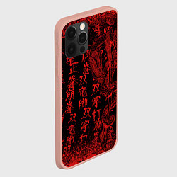 Чехол для iPhone 12 Pro Max Дракон и катана - иероглифы, цвет: 3D-светло-розовый — фото 2