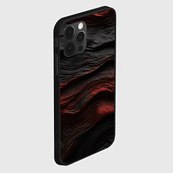 Чехол для iPhone 12 Pro Max Black red texture, цвет: 3D-черный — фото 2