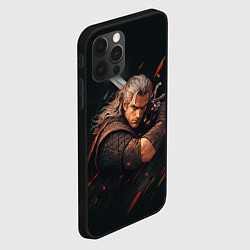 Чехол для iPhone 12 Pro Max Ведьмак Геральт - персонаж, цвет: 3D-черный — фото 2