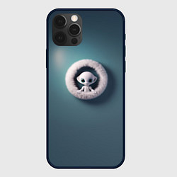 Чехол для iPhone 12 Pro Max Забавный зеленоглазый пришелец, цвет: 3D-черный