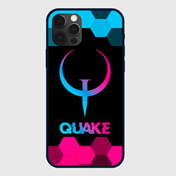 Чехол для iPhone 12 Pro Max Quake - neon gradient, цвет: 3D-черный