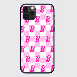Чехол для iPhone 12 Pro Max Розовая шашка и Барби, цвет: 3D-черный