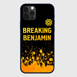 Чехол iPhone 12 Pro Max Breaking Benjamin - gold gradient: символ сверху