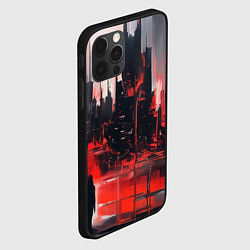 Чехол для iPhone 12 Pro Max Нарисованный город с силуэтом человека, цвет: 3D-черный — фото 2