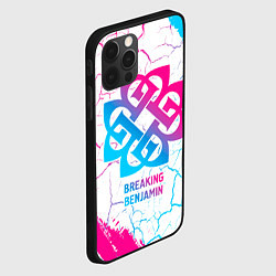 Чехол для iPhone 12 Pro Max Breaking Benjamin neon gradient style, цвет: 3D-черный — фото 2