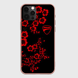 Чехол iPhone 12 Pro Max Ducati - red flowers