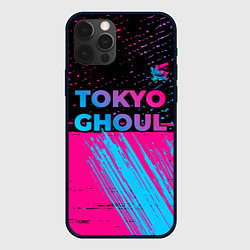 Чехол iPhone 12 Pro Max Tokyo Ghoul - neon gradient: символ сверху
