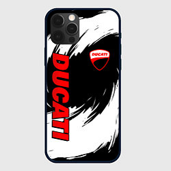 Чехол для iPhone 12 Pro Max Ducati - мазки краски, цвет: 3D-черный