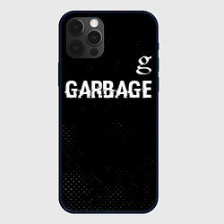 Чехол iPhone 12 Pro Max Garbage glitch на темном фоне: символ сверху