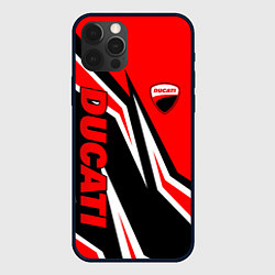 Чехол iPhone 12 Pro Max Ducati- red stripes
