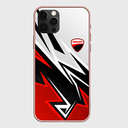 Чехол iPhone 12 Pro Max Ducati - белый и красный