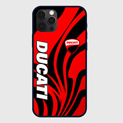 Чехол iPhone 12 Pro Max Ducati - red stripes