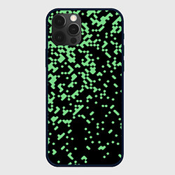 Чехол для iPhone 12 Pro Max Green pixel, цвет: 3D-черный