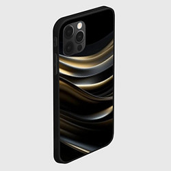 Чехол для iPhone 12 Pro Max Чёрно-золотой градиент, цвет: 3D-черный — фото 2