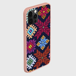 Чехол для iPhone 12 Pro Max Орнамент удмуртский, цвет: 3D-светло-розовый — фото 2