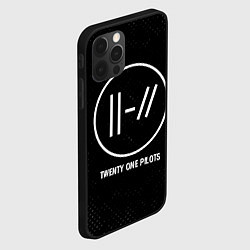 Чехол для iPhone 12 Pro Max Twenty One Pilots glitch на темном фоне, цвет: 3D-черный — фото 2