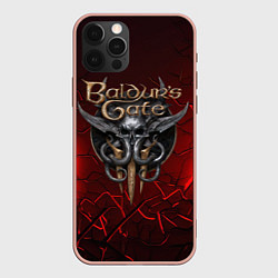 Чехол iPhone 12 Pro Max Baldurs Gate 3 logo red