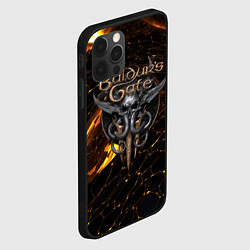 Чехол для iPhone 12 Pro Max Baldurs Gate 3 logo gold and black, цвет: 3D-черный — фото 2