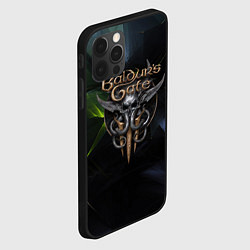 Чехол для iPhone 12 Pro Max Baldurs Gate 3 logo dark green, цвет: 3D-черный — фото 2