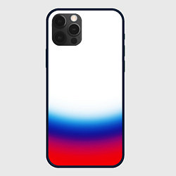 Чехол для iPhone 12 Pro Max Флаг России градиент, цвет: 3D-черный